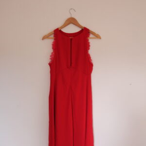 Long Red Dress w lace detail