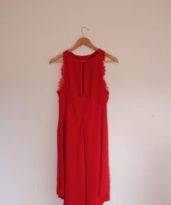 Long Red Dress w lace detail