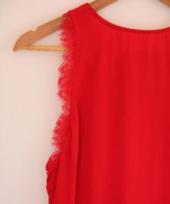 Alternative view of Long Red Dress w lace detail