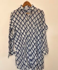 Ibiza Linen Blue White Shirt