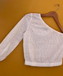 White Single Arm Long Sleeve