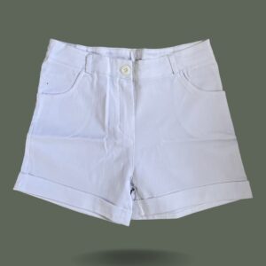 White mini shorts