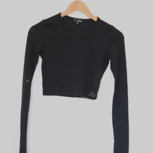 Crop black long sleve