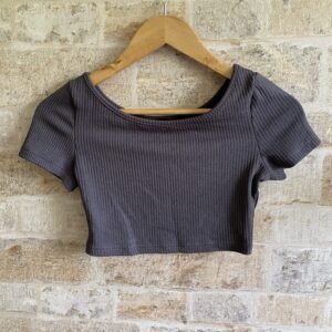 Cropped slate grey top
