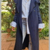Navy Blue Wool Trenchcoat