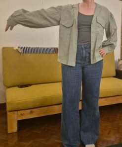 Alternative view of Green flowy top