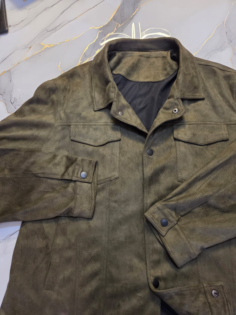 Forest Green Suede Jacket - Image 3