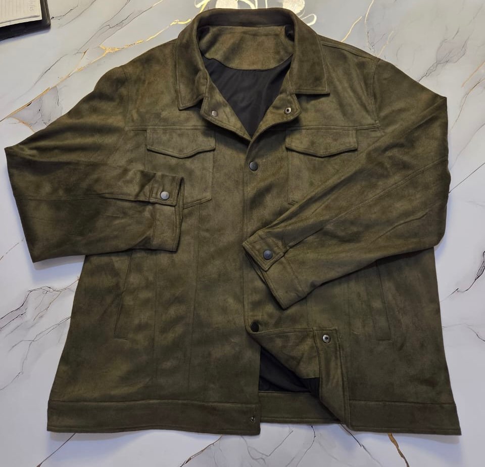 Forest Green Suede Jacket - Image 4