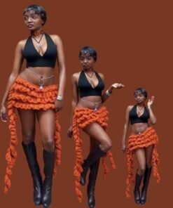 Crochet ruffle skirt