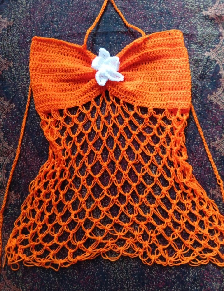 Orange crochet top