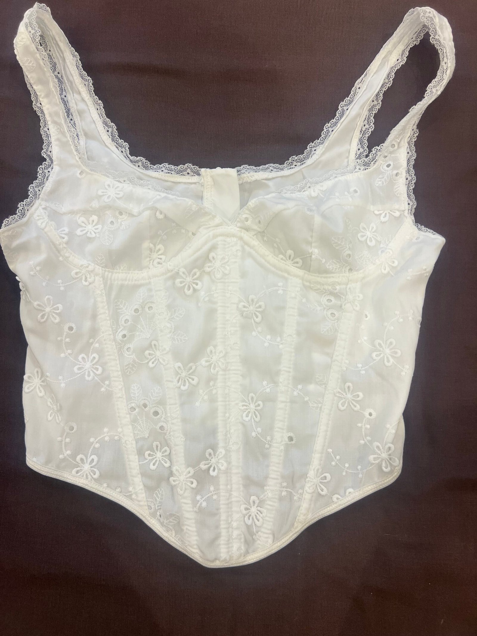 Crisp white corset top