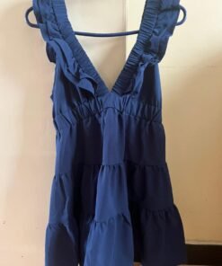 V-neckline sleeveless mini dress