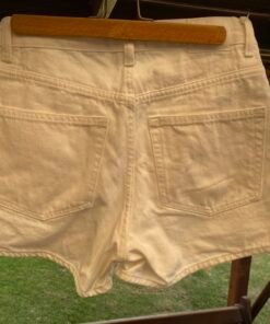 Alternative view of 100% cotton white denim shorts.