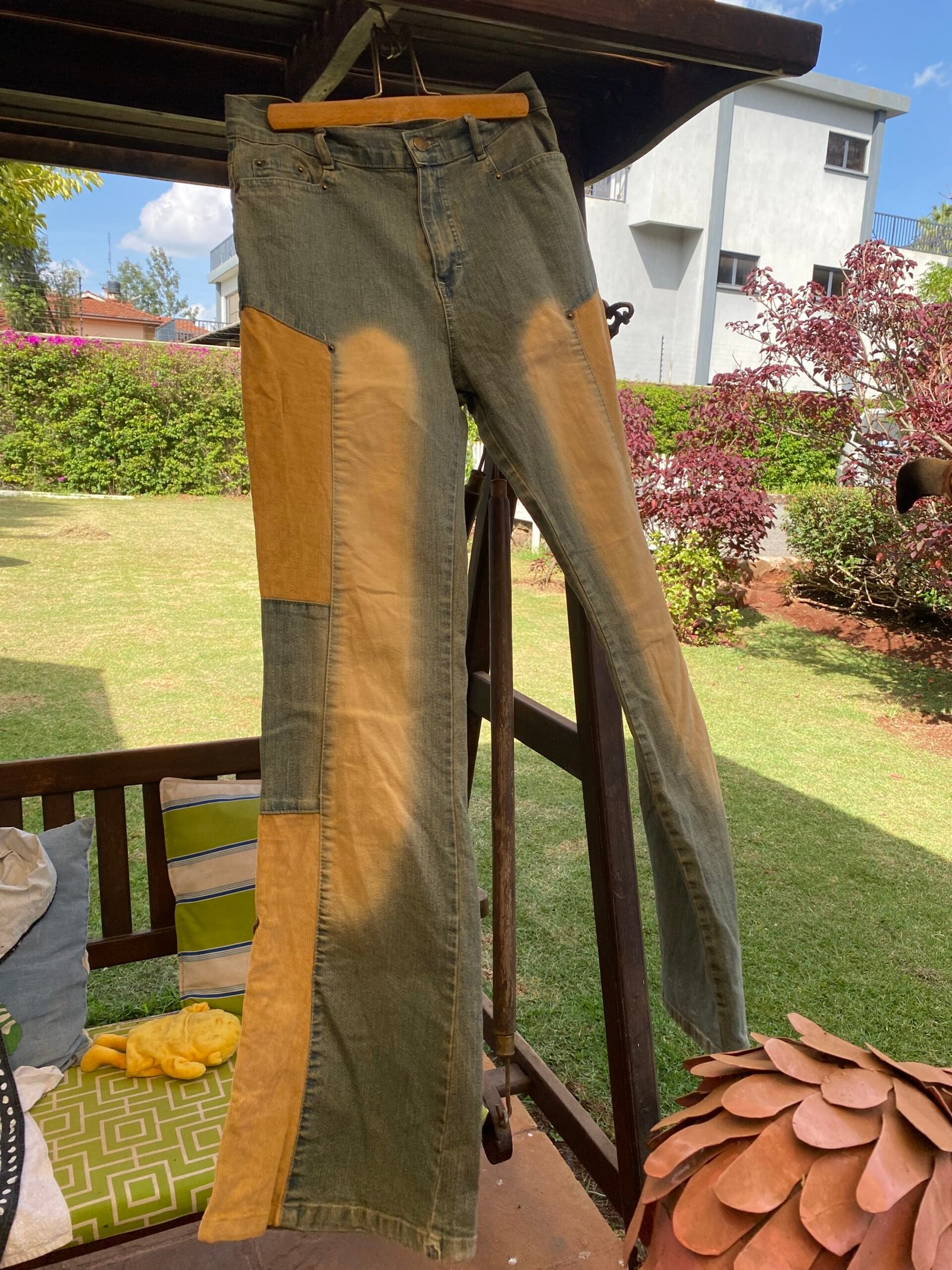 Flared Patchwork Jeans