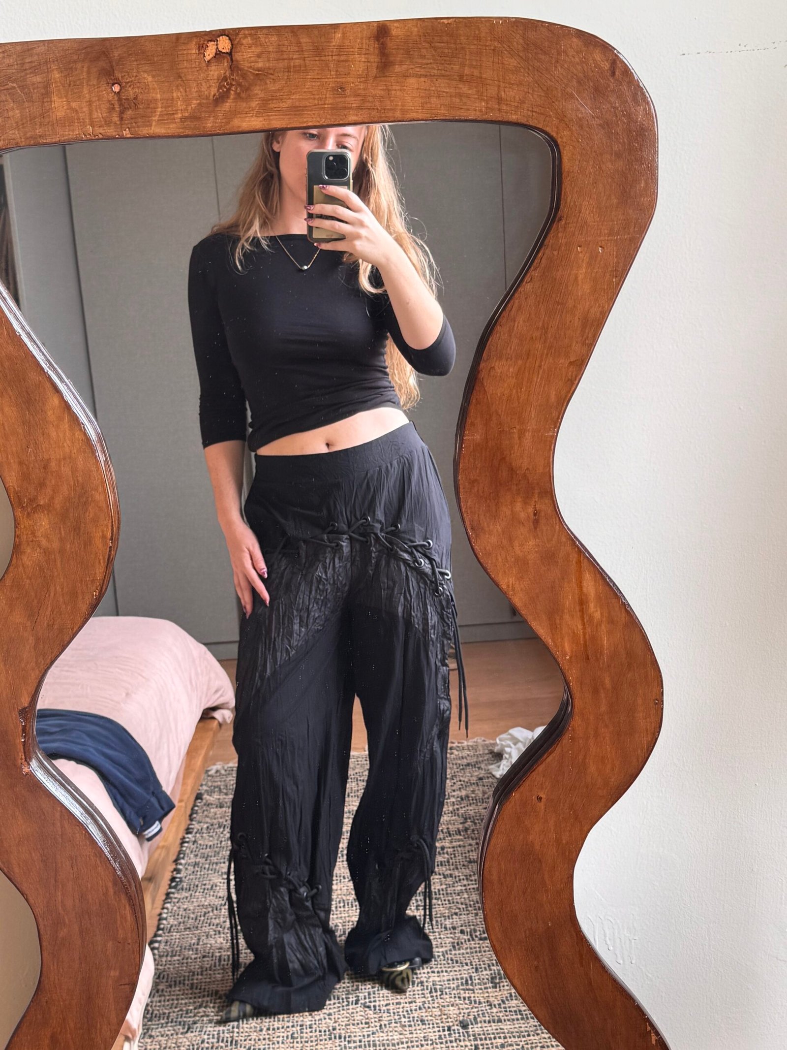 Crazy upcycled black pants - Image 5