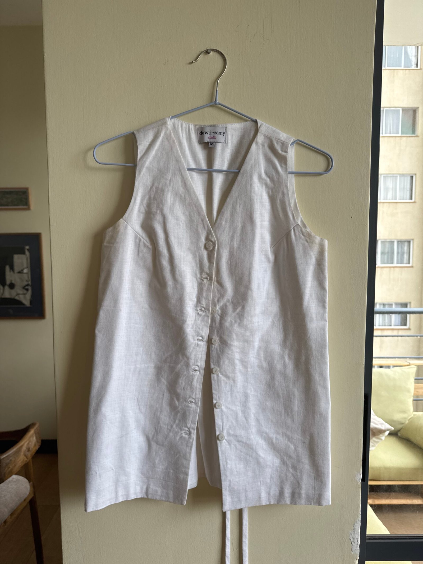 White linen top