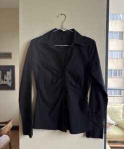 Office siren black blouse