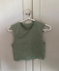 Sage green cropped vest
